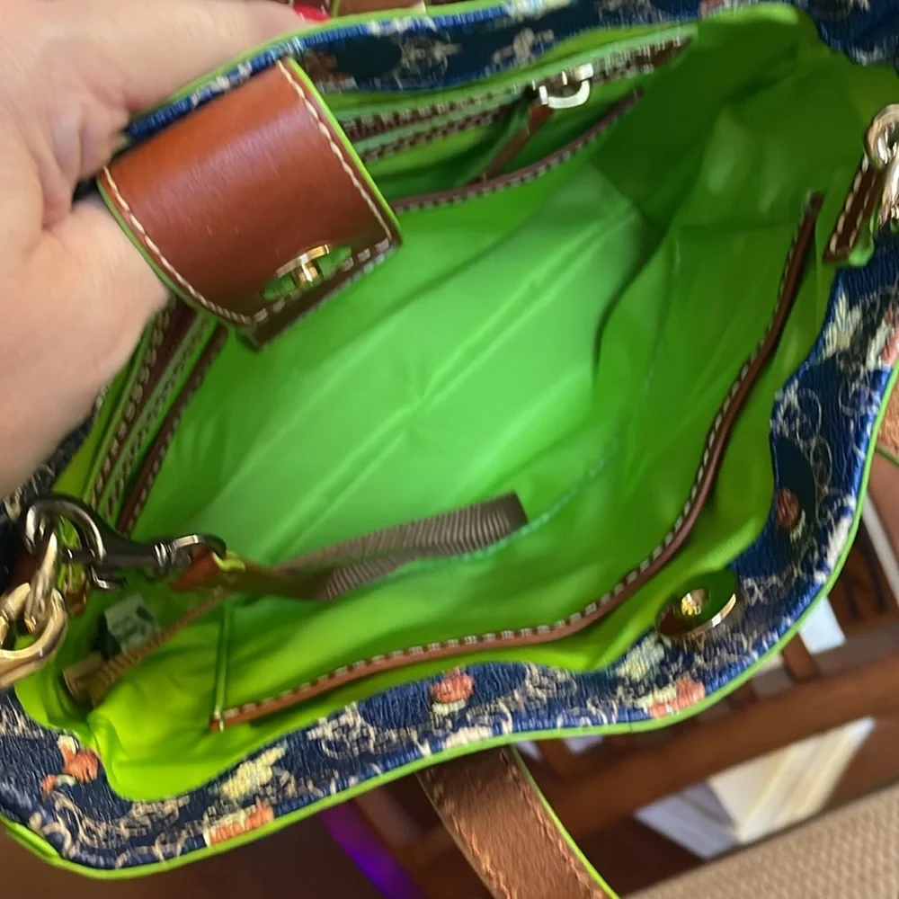 Dooney & Bourke Blue and Brown Crossbody Bag - Picture 6 of 6